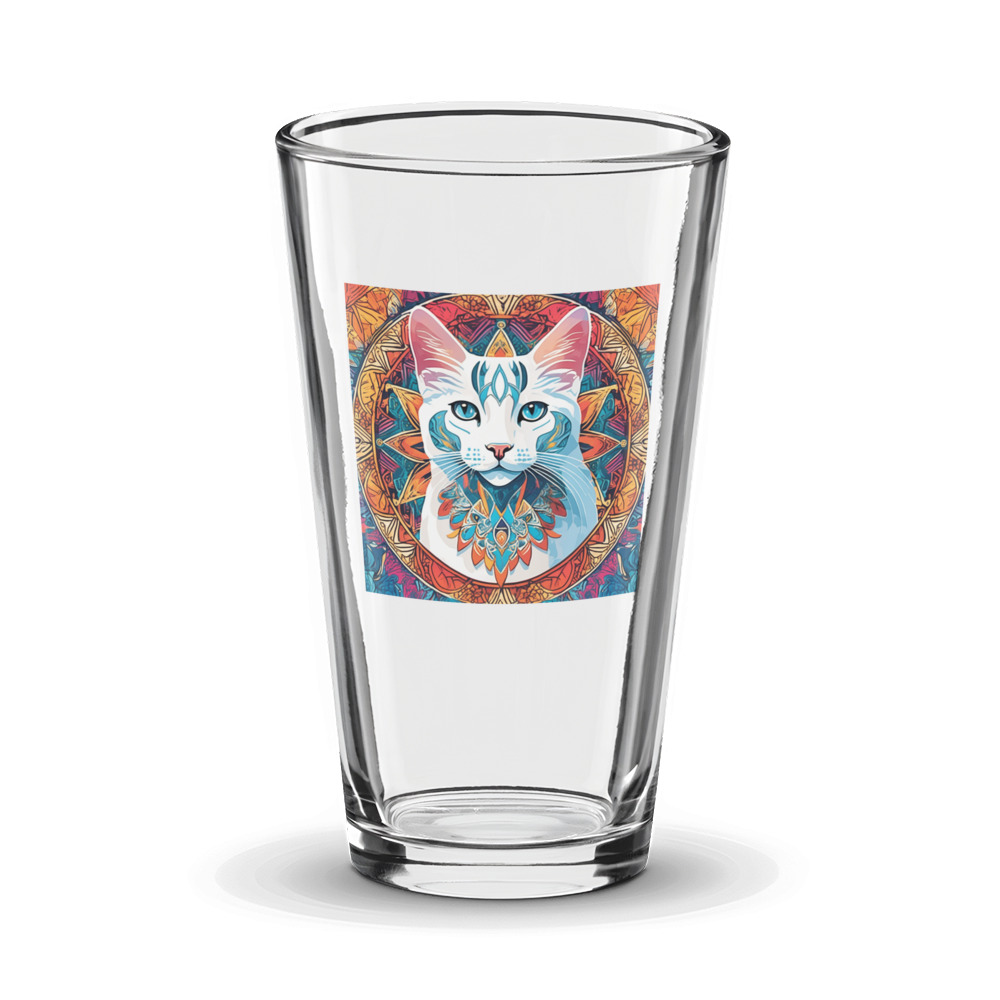 PugMug Custom White Companion Cat Glass Tumbler