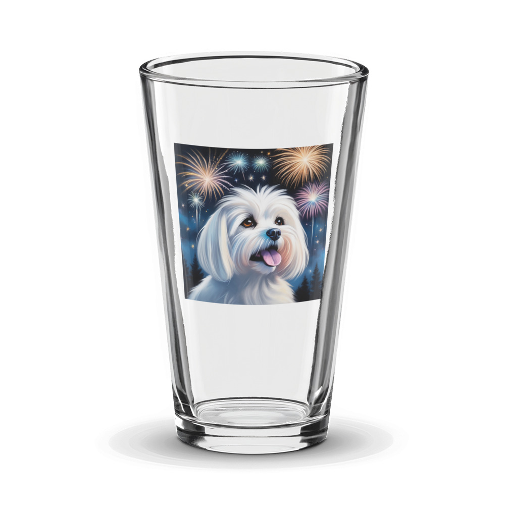 PugMug Custom Maltese Dog Glass Tumbler