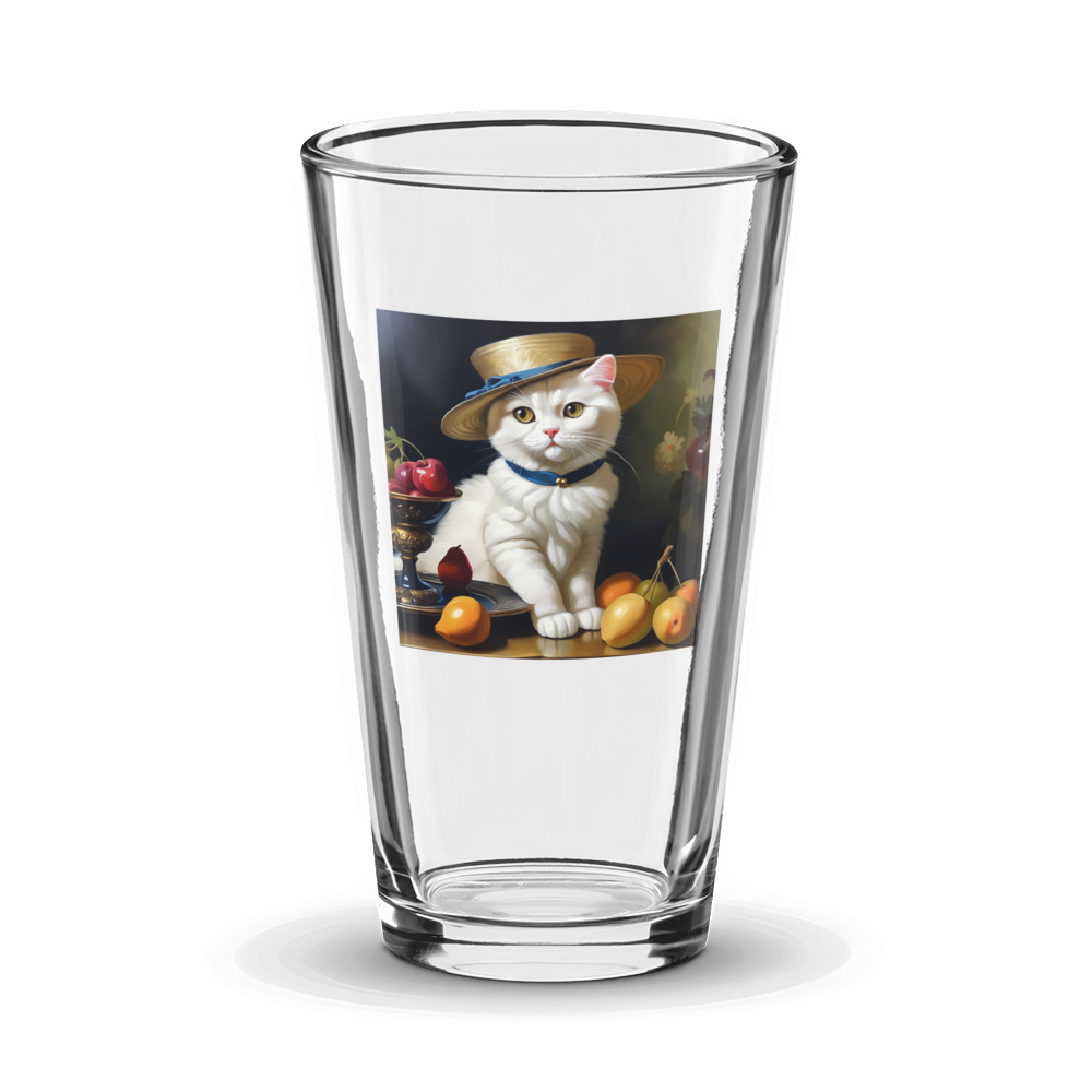 PugMug Custom White Scottish Fold Cat Glass Tumbler