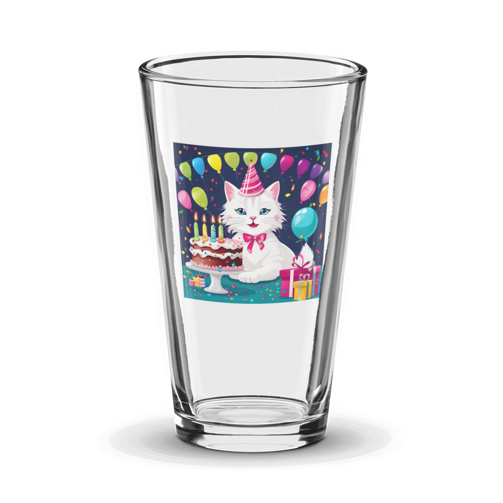 PugMug Custom White Companion Cat Glass Tumbler