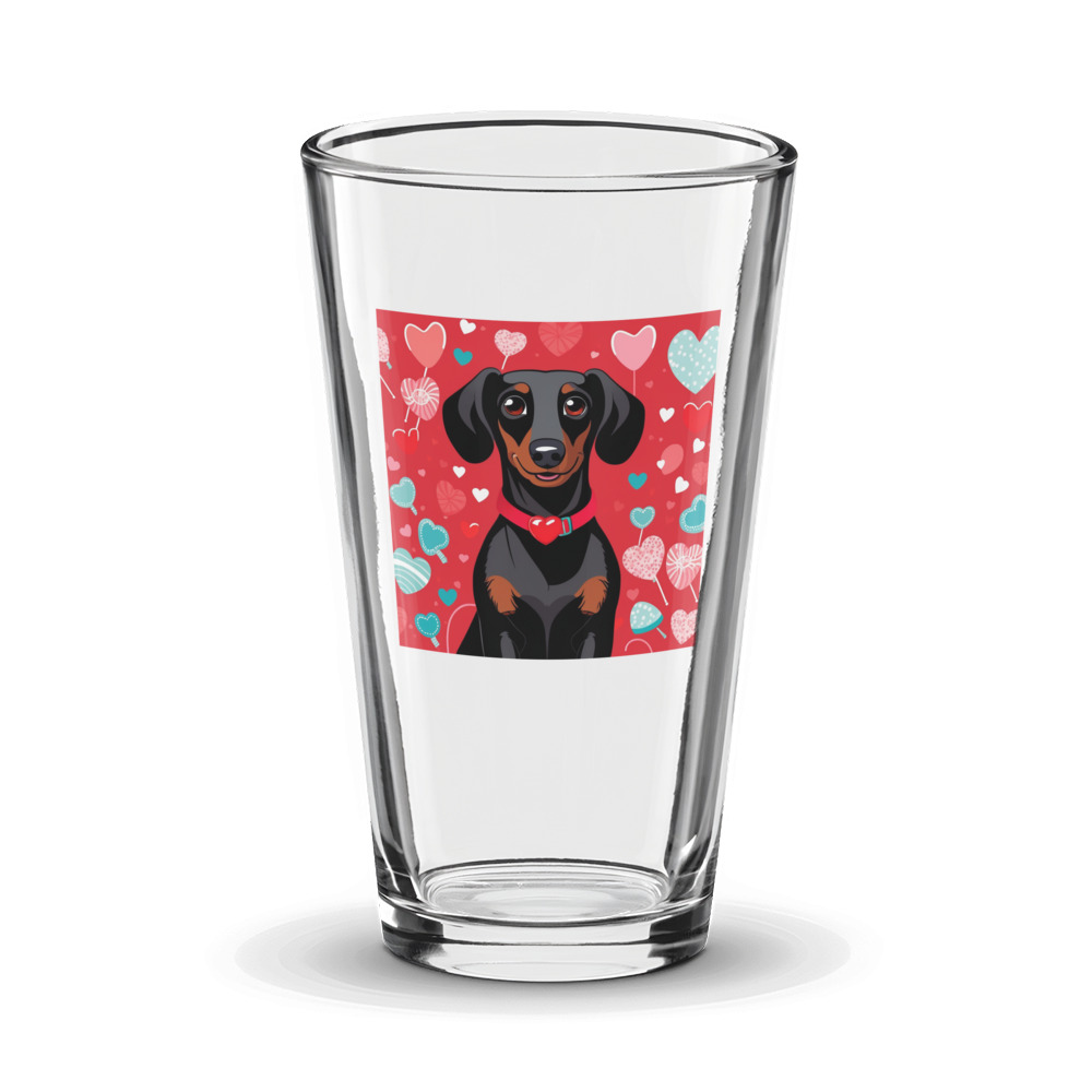PugMug Custom Black Dachshund Glass Tumbler