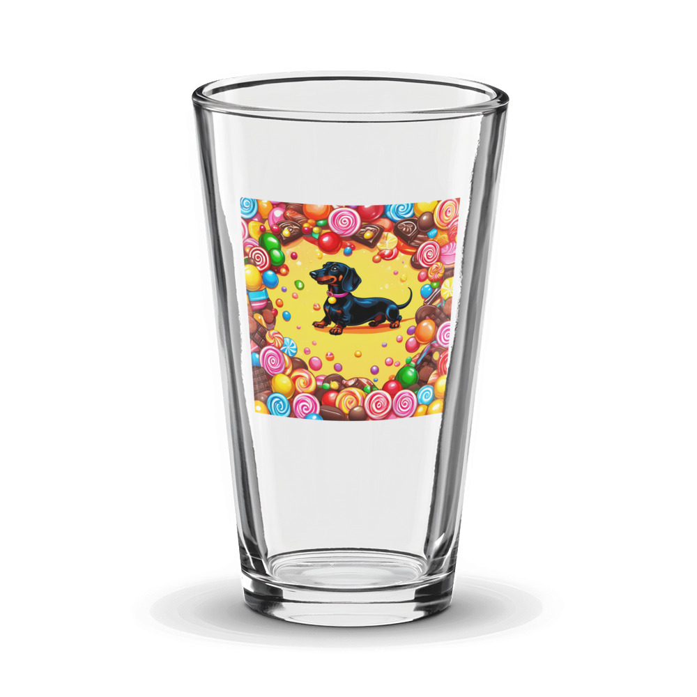 PugMug Custom Black Dachshund Glass Tumbler