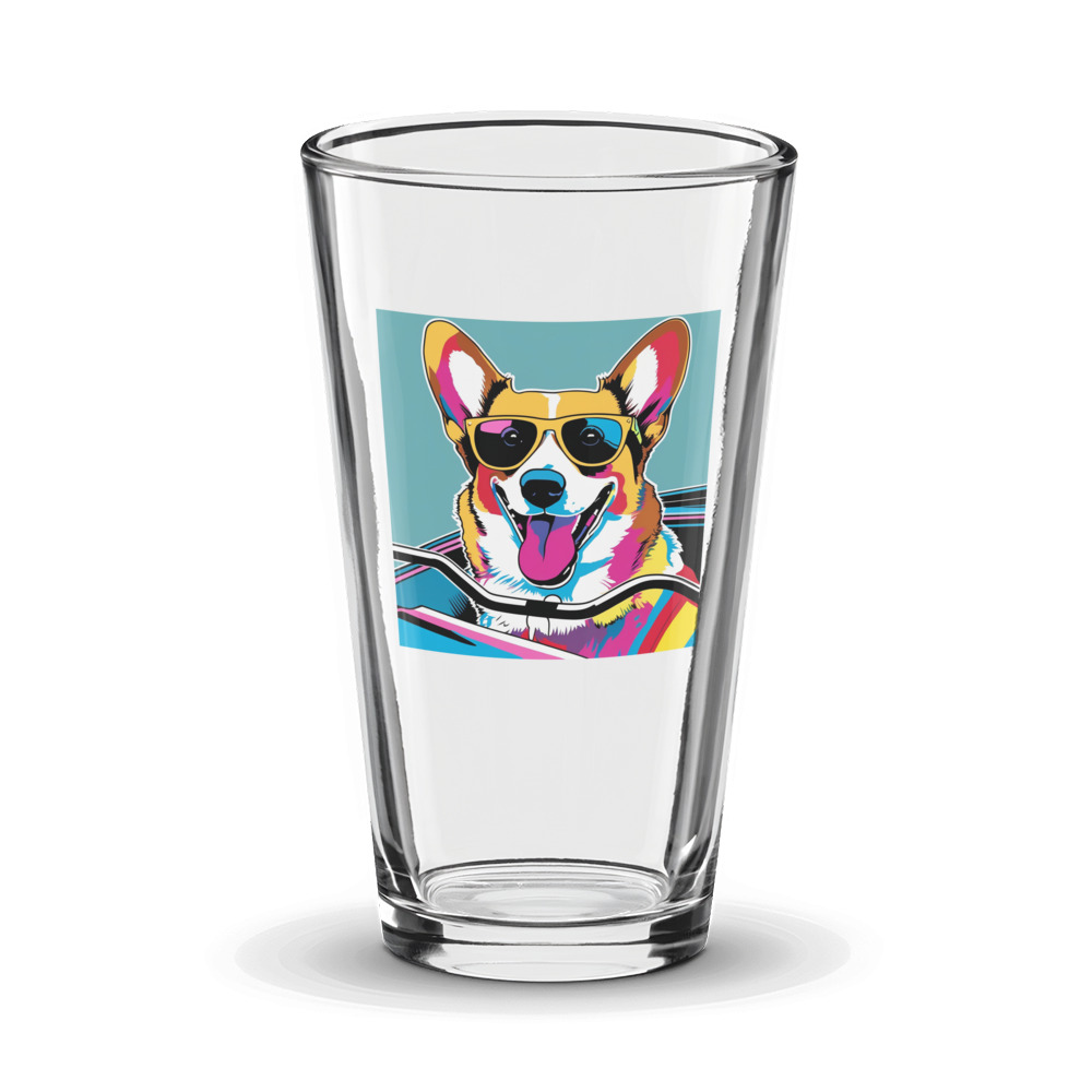 PugMug Custom Pembroke Welsh Corgi Glass Tumbler