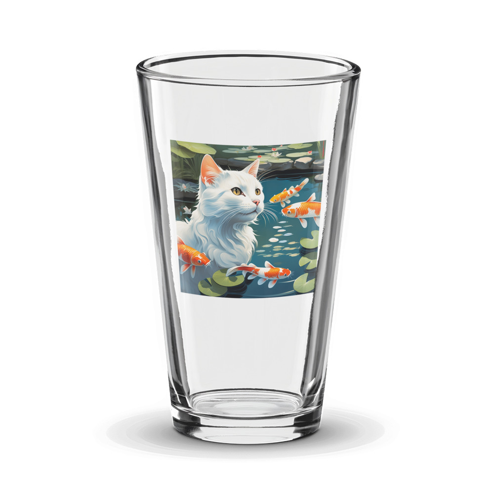 PugMug Custom White Companion Cat Glass Tumbler