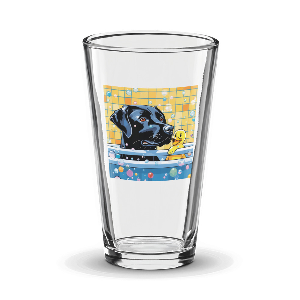 PugMug Custom Black Labrador Retriever Glass Tumbler