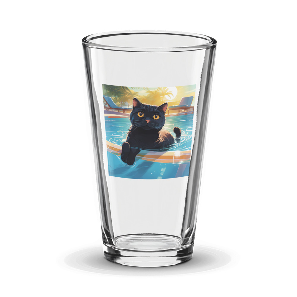 PugMug Custom Black Scottish Fold Cat Glass Tumbler