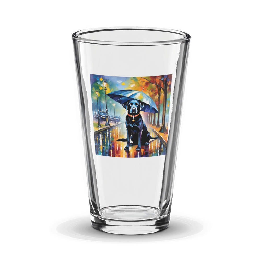 PugMug Custom Black Labrador Retriever Glass Tumbler