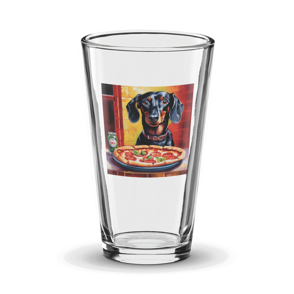 PugMug Custom Black Dachshund Glass Tumbler
