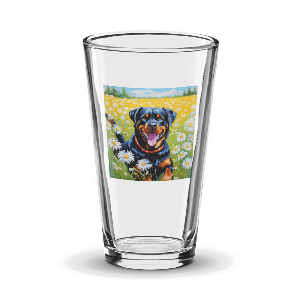 PugMug Custom Rottweiler Glass Tumbler