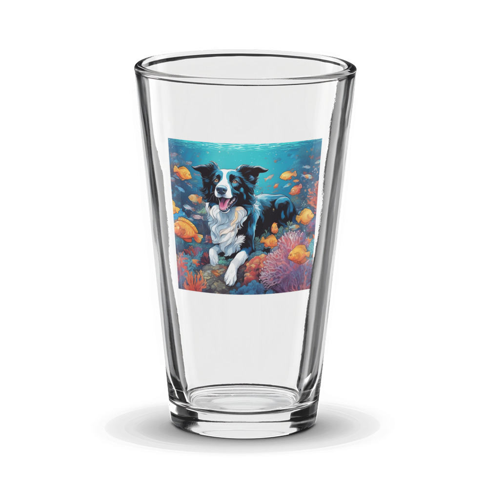 PugMug Custom Border Collie Glass Tumbler