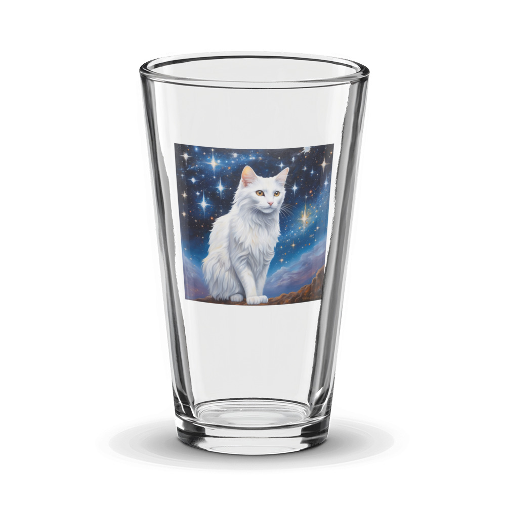 PugMug Custom White Companion Cat Glass Tumbler