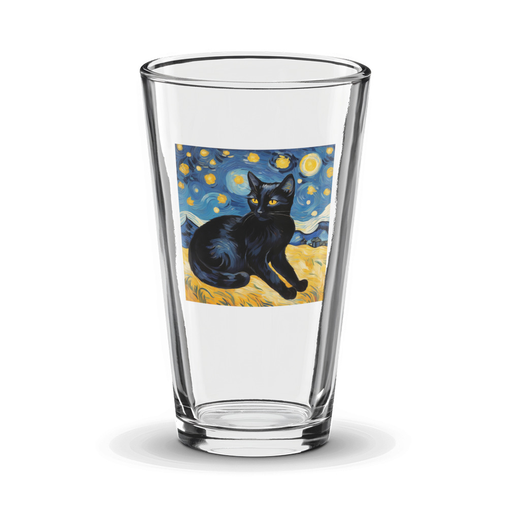PugMug Custom Black Companion Cat Glass Tumbler