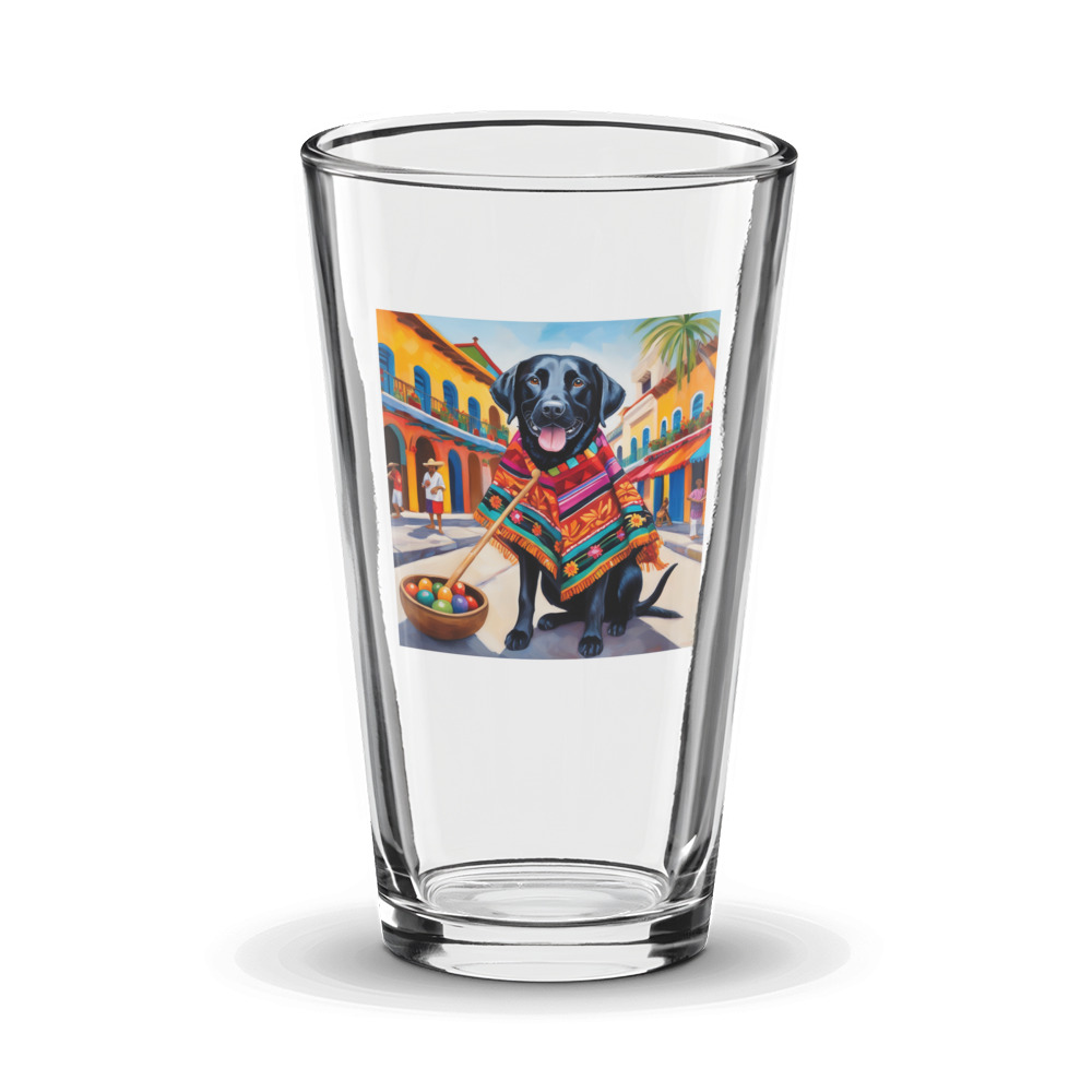 PugMug Custom Black Labrador Retriever Glass Tumbler