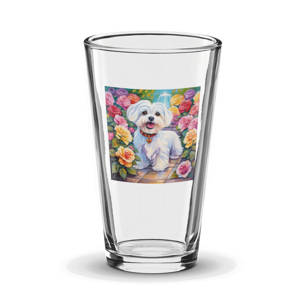 PugMug Custom Maltese Dog Glass Tumbler