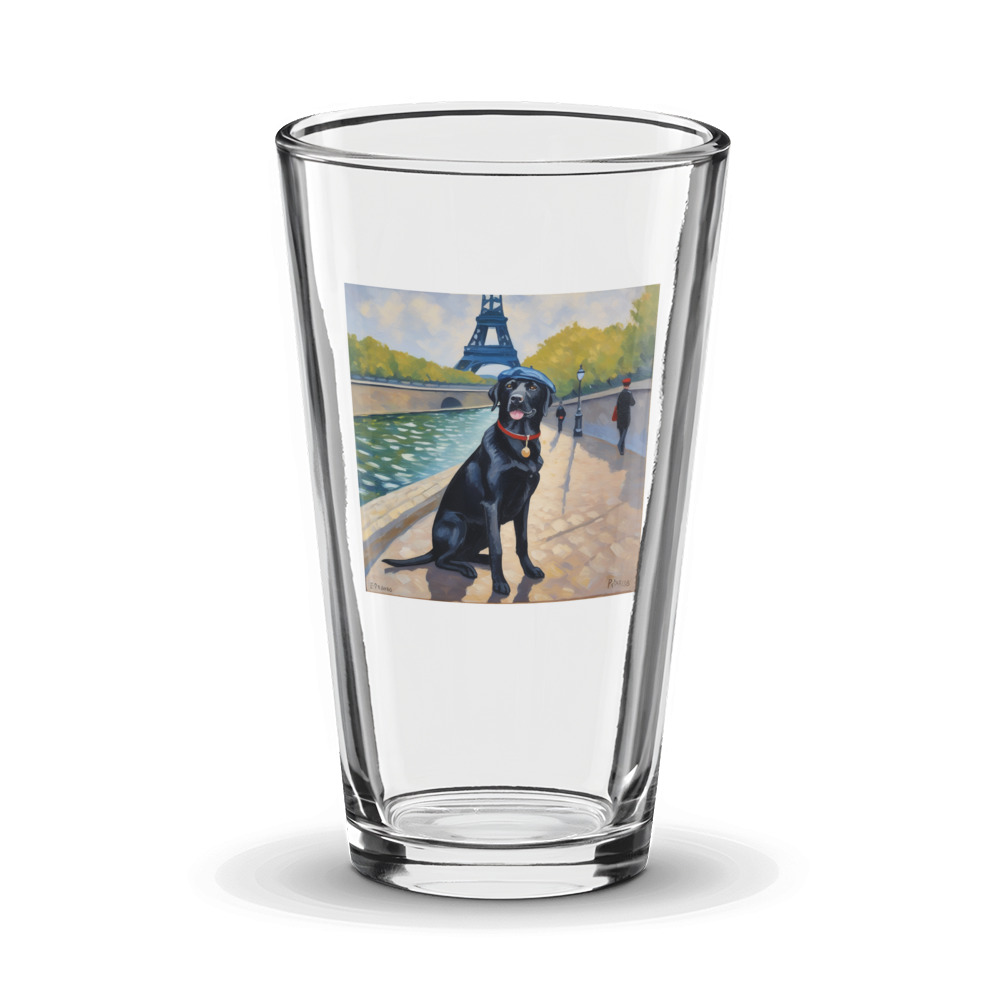 PugMug Custom Black Labrador Retriever Glass Tumbler