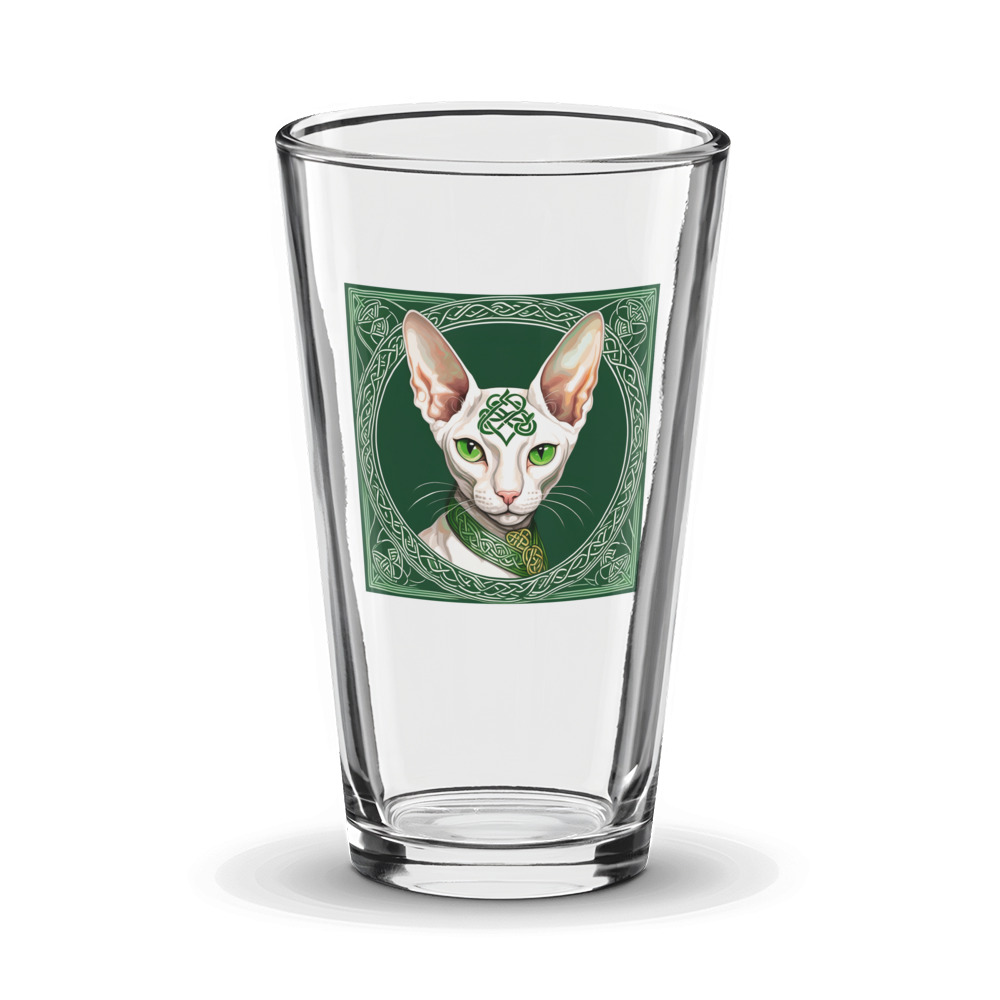 PugMug Custom White Sphynx Cat Glass Tumbler