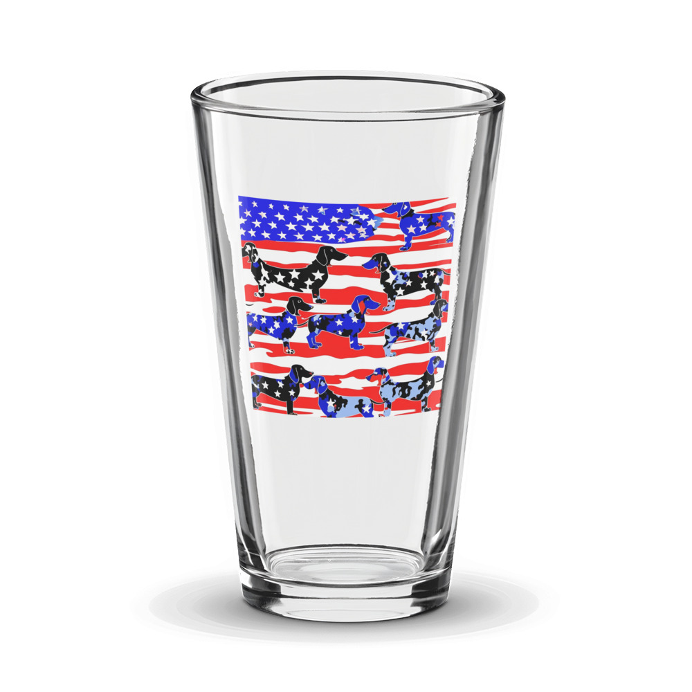 PugMug Custom Black Dachshund Glass Tumbler