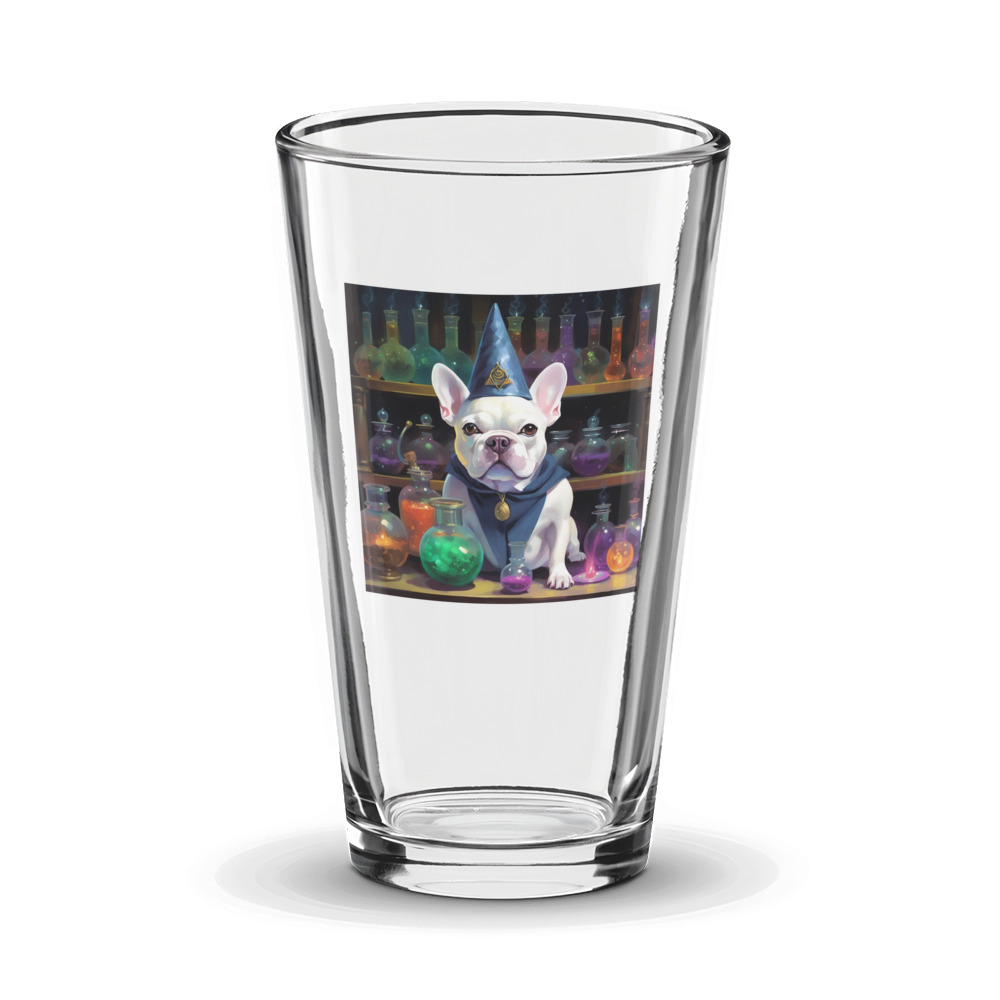 PugMug Custom White French Bulldog Glass Tumbler