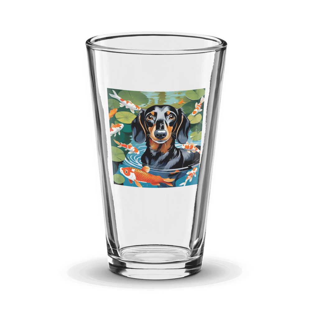 PugMug Custom Black Dachshund Glass Tumbler