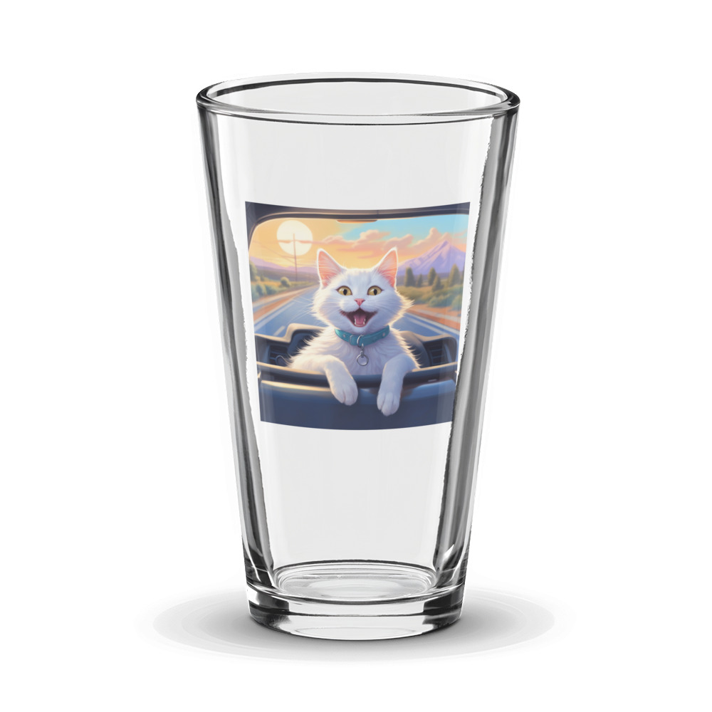 PugMug Custom White Companion Cat Glass Tumbler