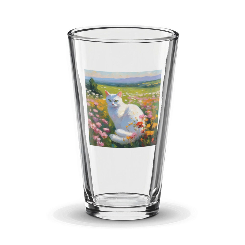PugMug Custom White American Shorthair Cat Glass Tumbler