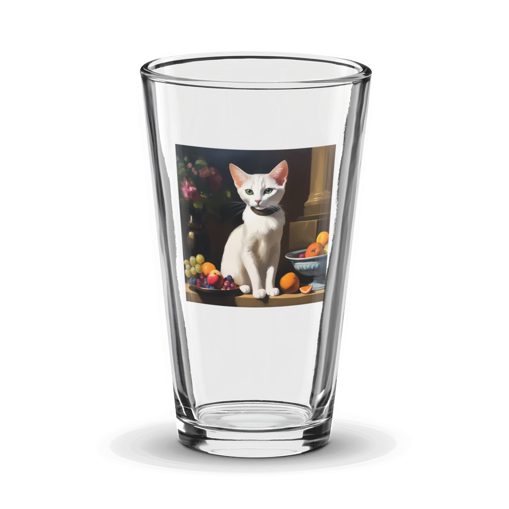 PugMug Custom White Abyssinian Cat Glass Tumbler