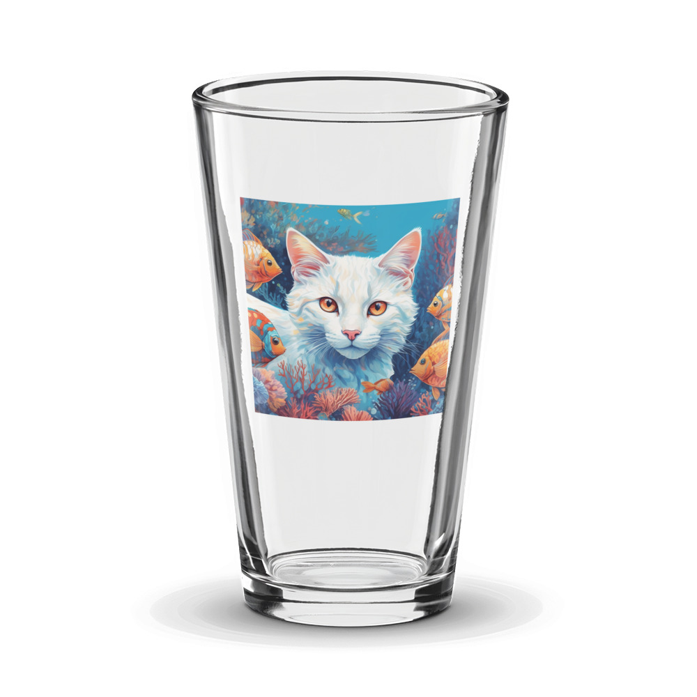PugMug Custom White Companion Cat Glass Tumbler