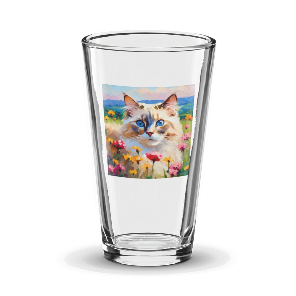 PugMug Custom Tabby Ragdoll Cat Glass Tumbler