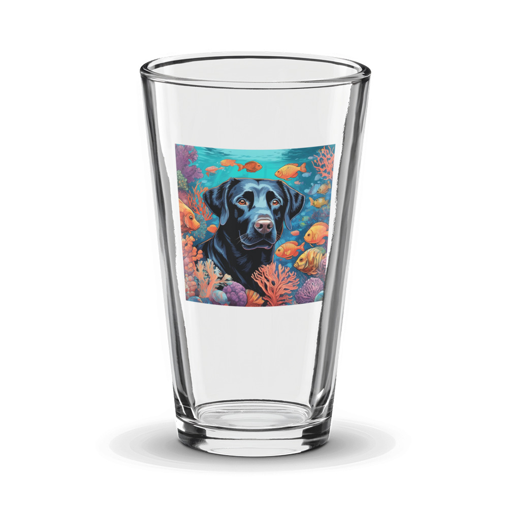 PugMug Custom Black Labrador Retriever Glass Tumbler