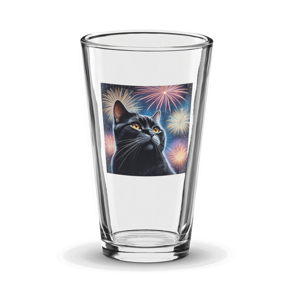 PugMug Custom Black British Shorthair Cat Glass Tumbler