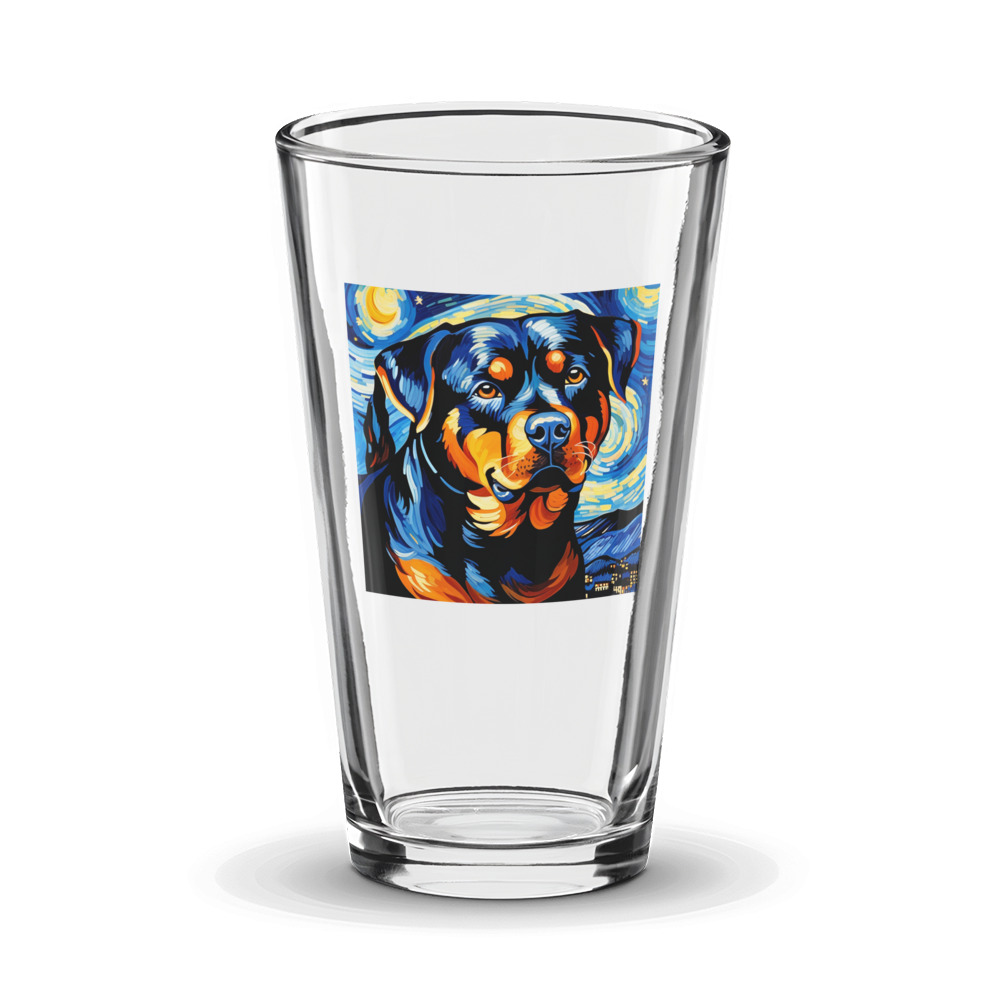 PugMug Custom Rottweiler Glass Tumbler