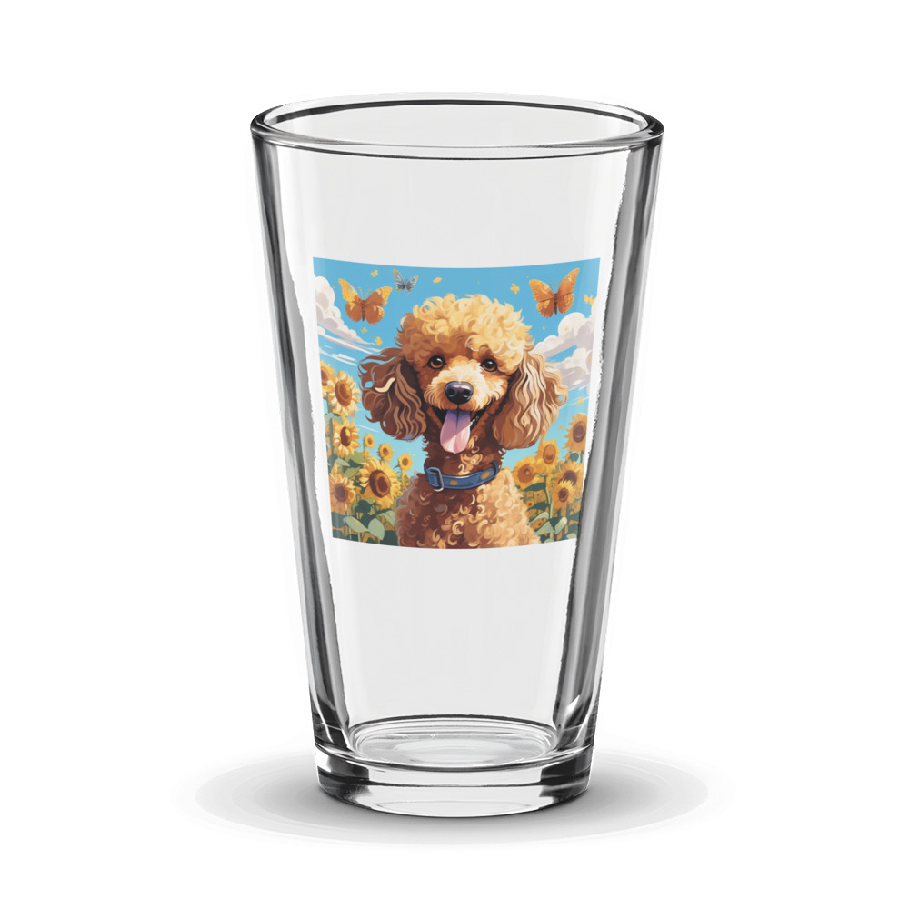 PugMug Custom Tan Poodle Glass Tumbler
