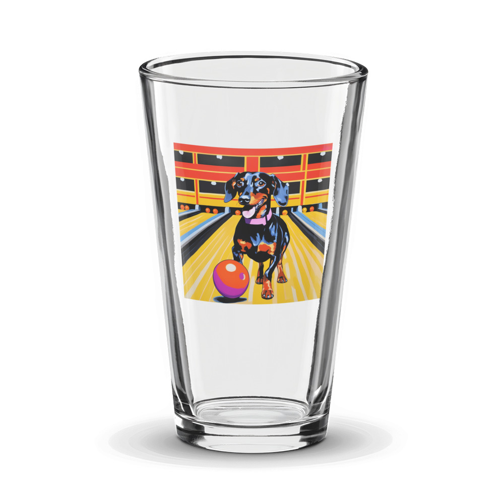 PugMug Custom Black Dachshund Glass Tumbler