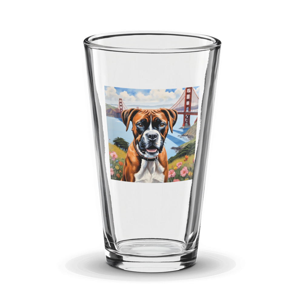 PugMug Custom Boxer Dog Glass Tumbler
