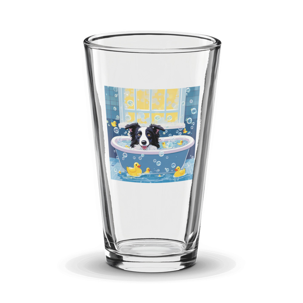 PugMug Custom Border Collie Glass Tumbler
