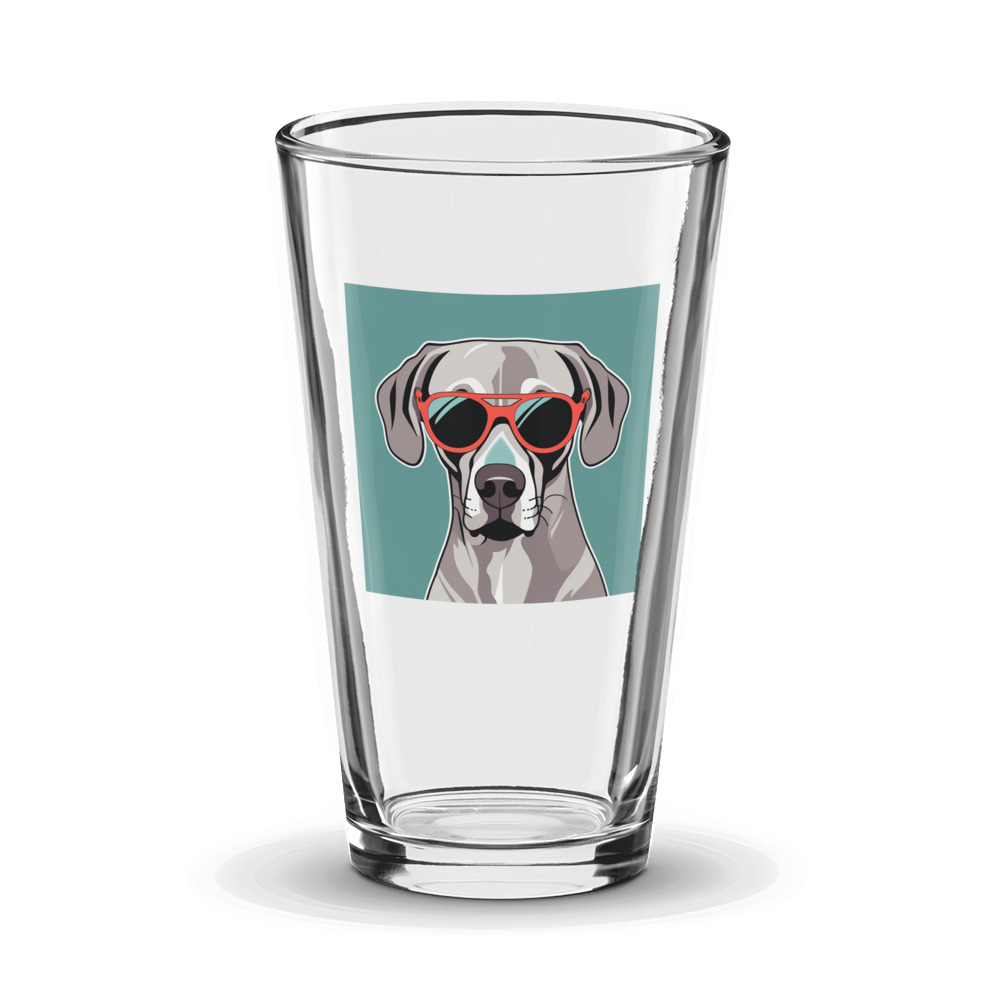 PugMug Custom Weimaraner Glass Tumbler