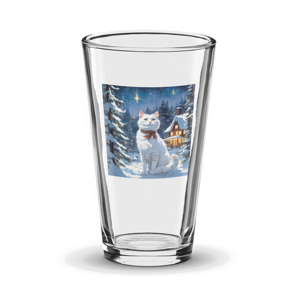 PugMug Custom White Companion Cat Glass Tumbler