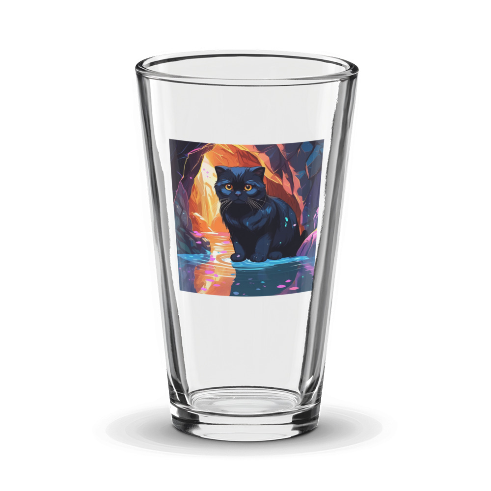 PugMug Custom Black Scottish Fold Cat Glass Tumbler