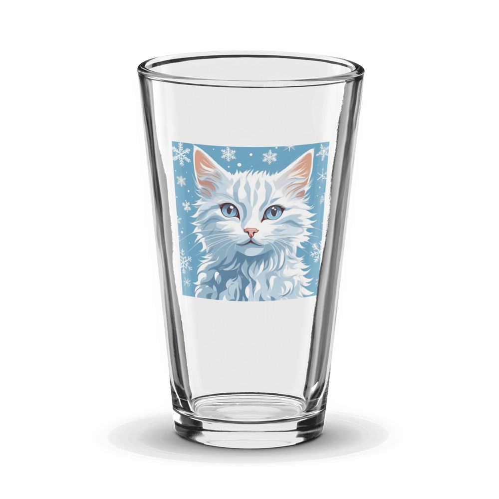 PugMug Custom White Companion Cat Glass Tumbler