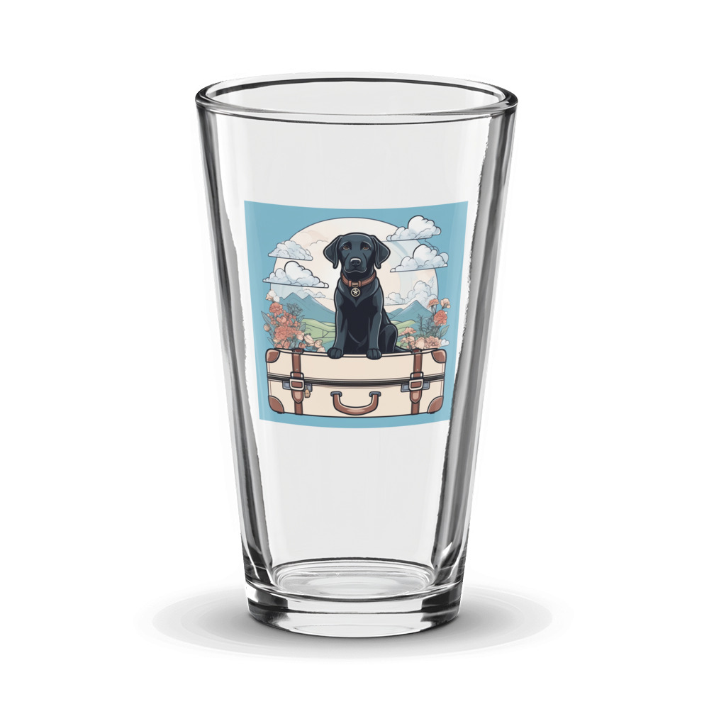 PugMug Custom Black Labrador Retriever Glass Tumbler