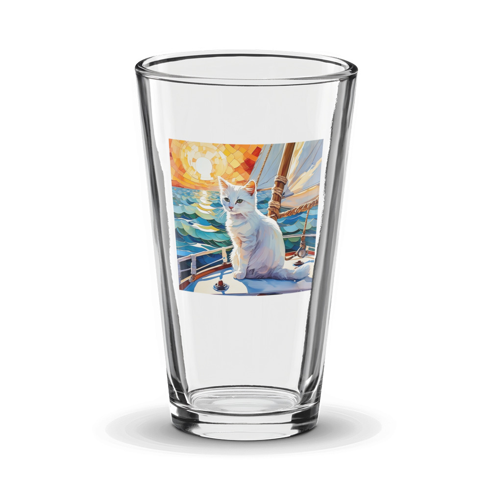 PugMug Custom White Companion Cat Glass Tumbler