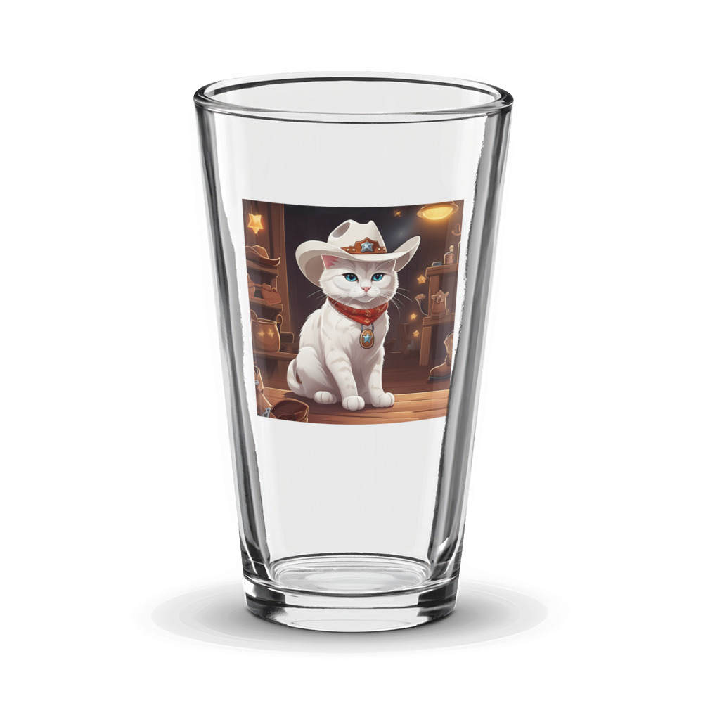 PugMug Custom White Companion Cat Glass Tumbler