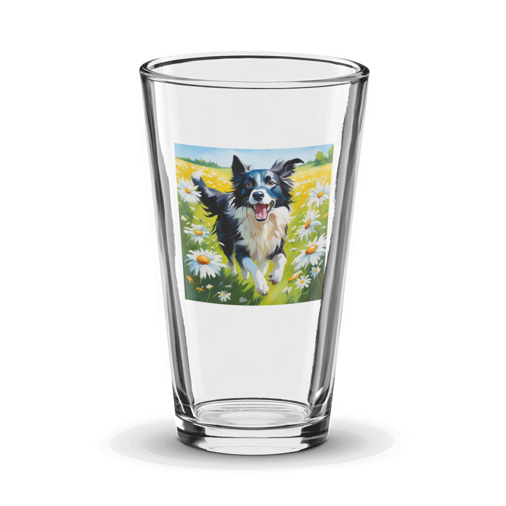 PugMug Custom Border Collie Glass Tumbler