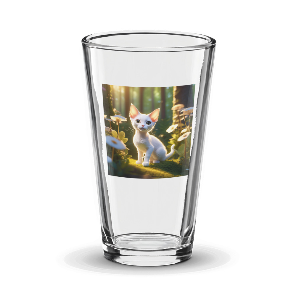 PugMug Custom White Devon Rex Cat Glass Tumbler