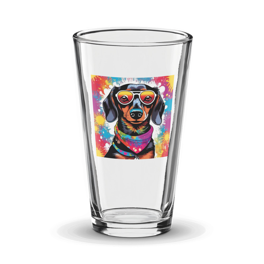 PugMug Custom Black Dachshund Glass Tumbler