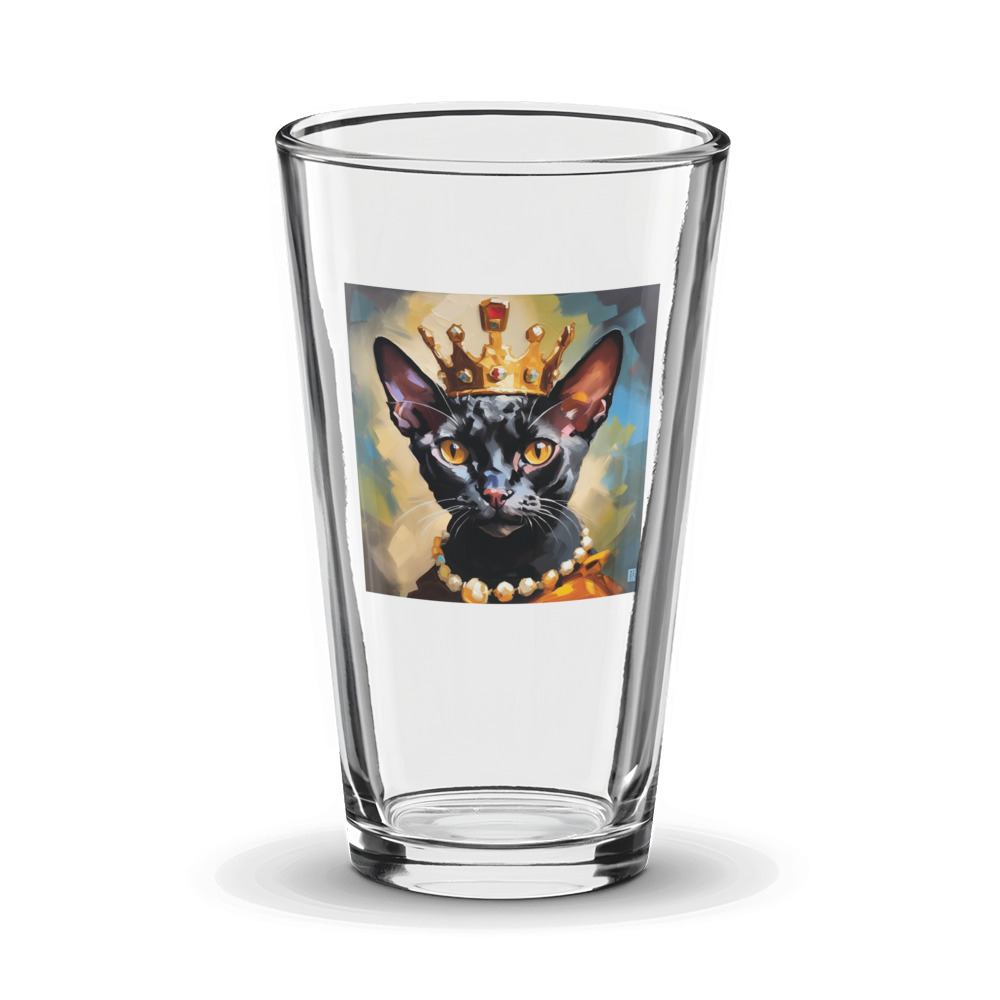 PugMug Custom Black Devon Rex Cat Glass Tumbler