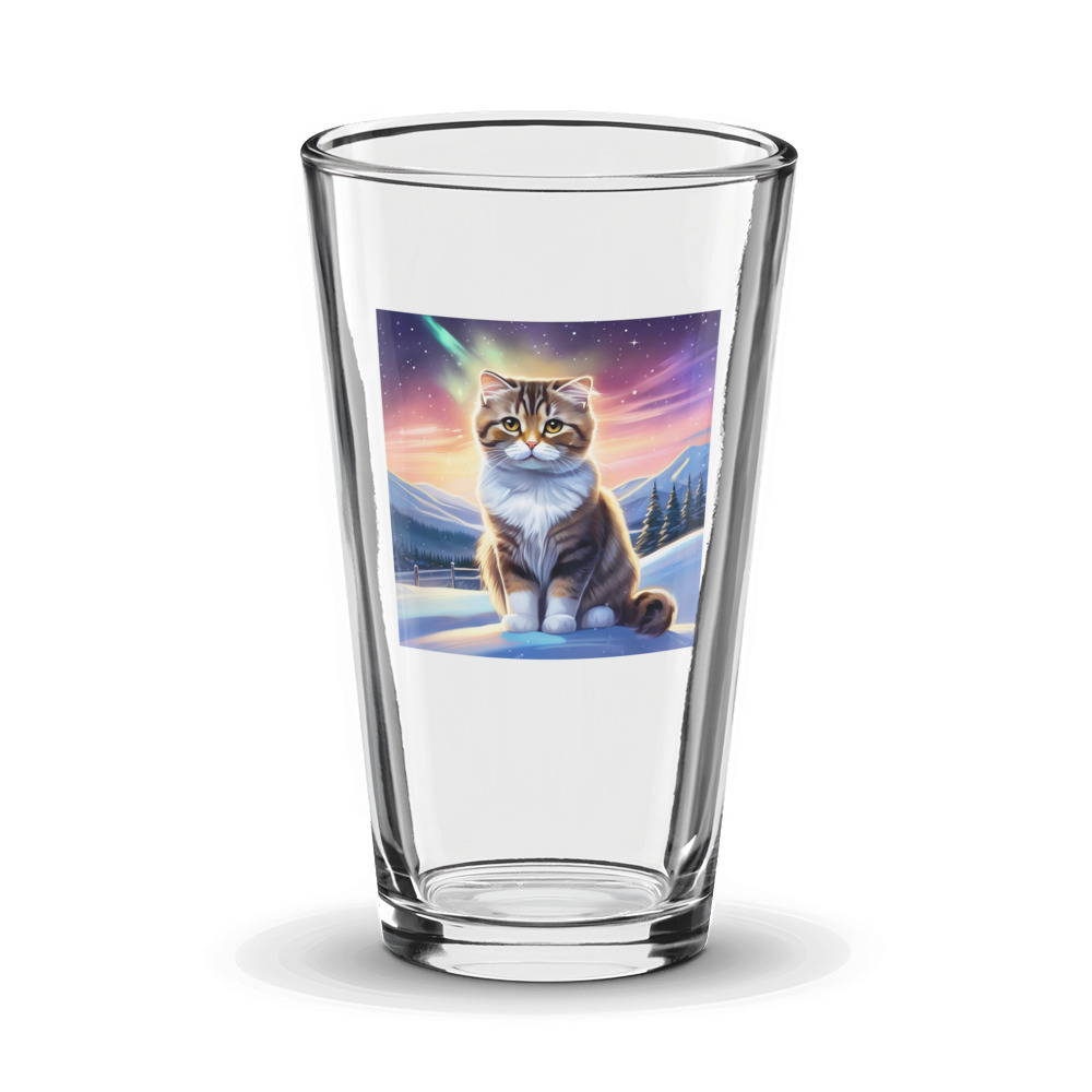 PugMug Custom Tabby Scottish Fold Cat Glass Tumbler
