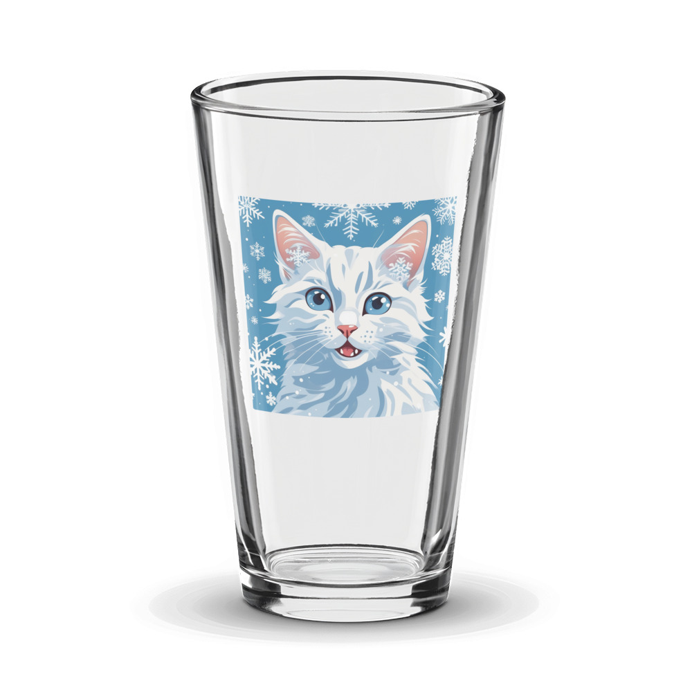 PugMug Custom White Companion Cat Glass Tumbler