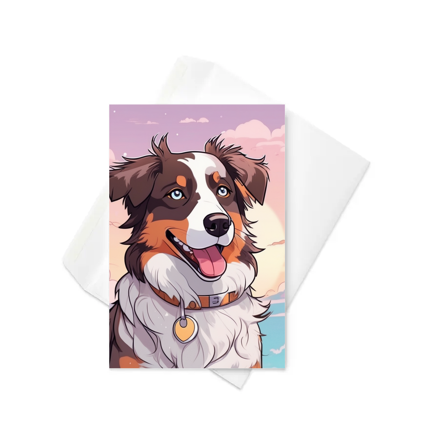 PugMug Custom Australian Shepherd Dog Greeting Card