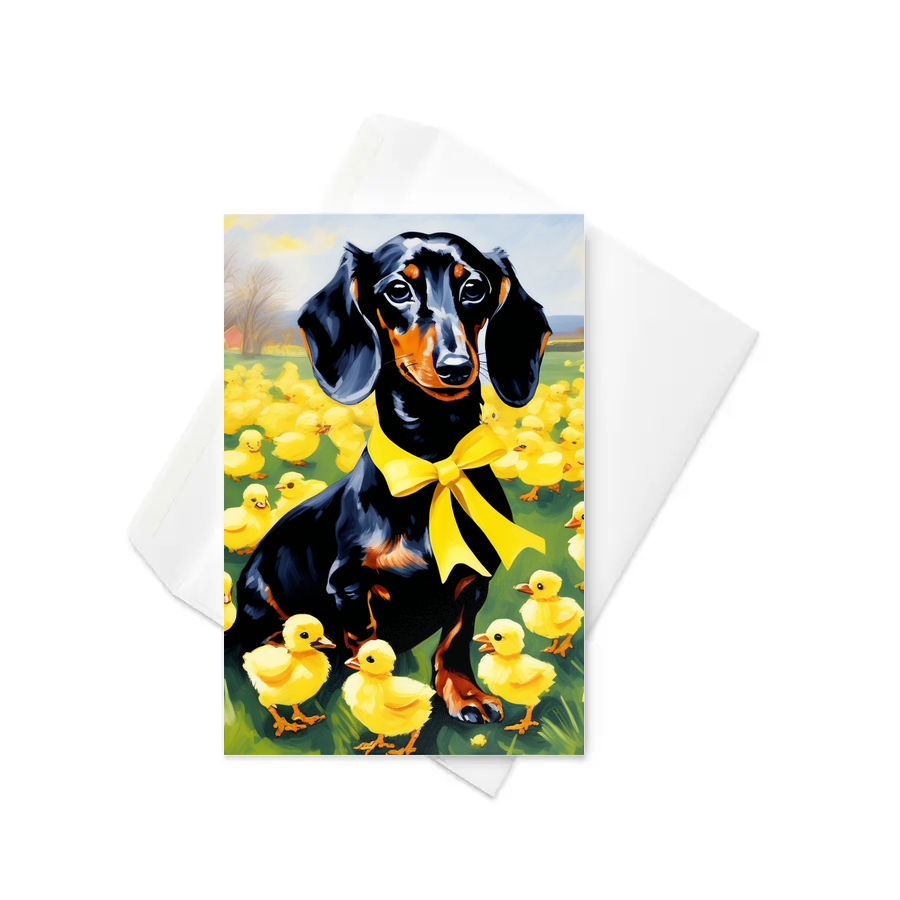 PugMug Custom Black Dachshund Greeting Card